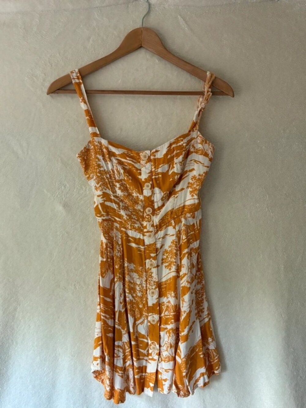 Reformation Yellow Toile Mini Dress